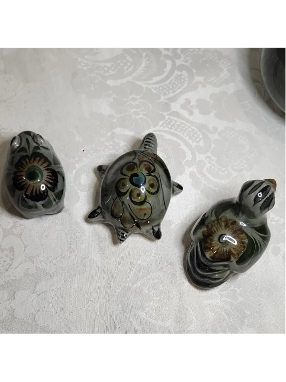 Vintage Tonalá Mexican Pottery Miniatures Set of 3 – Animals Figures Excellent